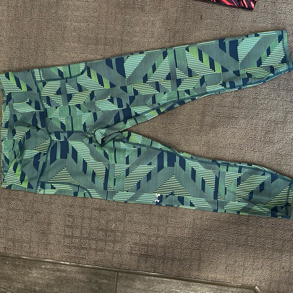 Under Armour Blue and Green Patterned Leggings